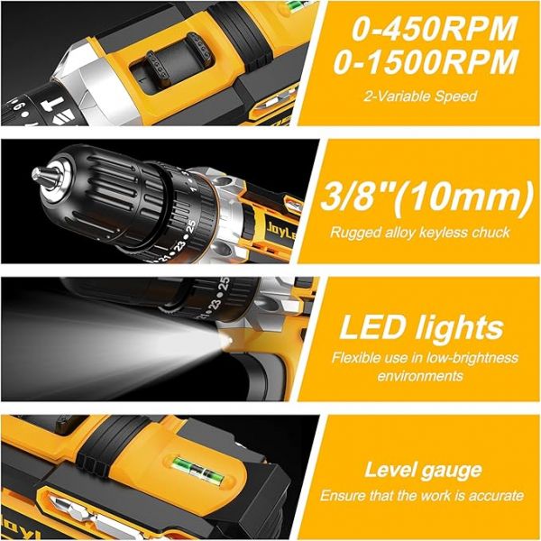 JayLene 21V Cordless Drill Set